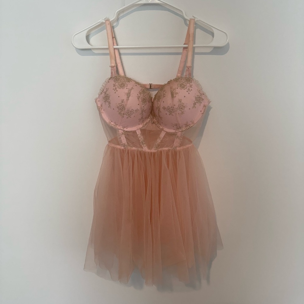 Victoria's Secret Pink Dream Angels Ballerina Babydoll Tulle Bustier